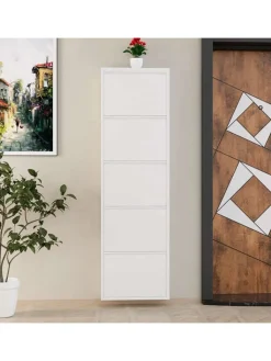 Scandinavia Concept Garderoben<Schuhschrank in Weiß - (B)50 x (H)169 x (T)15 cm