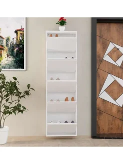 Scandinavia Concept Garderoben<Schuhschrank in Weiß - (B)50 x (H)169 x (T)15 cm