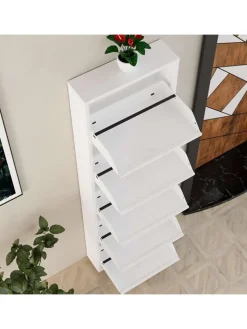 Scandinavia Concept Garderoben<Schuhschrank in Weiß - (B)50 x (H)169 x (T)15 cm