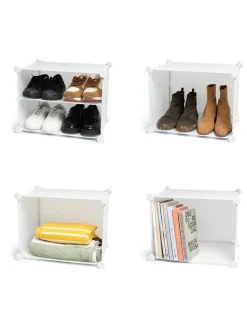 InnovaGoods Garderoben<Schuhschrank in Weiß - (B)84 x (H)128 x (T)32 cm