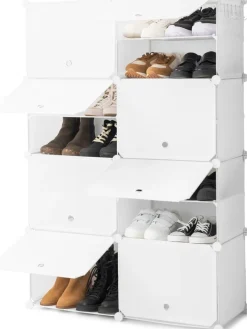 InnovaGoods Garderoben<Schuhschrank in Weiß - (B)84 x (H)128 x (T)32 cm