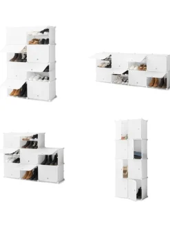 InnovaGoods Garderoben<Schuhschrank in Weiß - (B)84 x (H)128 x (T)32 cm