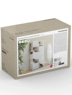 InnovaGoods Garderoben<Schuhschrank in Weiß - (B)84 x (H)160 x (T)32 cm