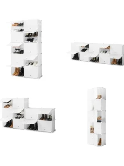 InnovaGoods Garderoben<Schuhschrank in Weiß - (B)84 x (H)160 x (T)32 cm