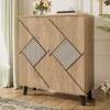 ABRIHOME Garderoben<Schuhschrank mit Stauraum und Dekorativem Rattanmuster