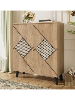 ABRIHOME Garderoben<Schuhschrank mit Stauraum und Dekorativem Rattanmuster