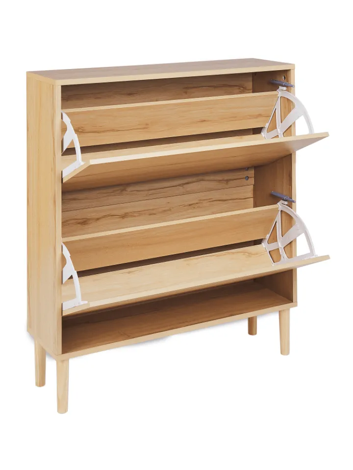 Beliani Garderoben<Schuhschrank NORRIS in Braun - (W) 80 x (H) 90 x (L) 24 cm