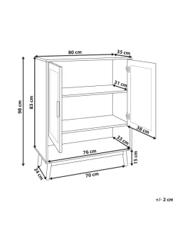 Beliani Garderoben<Schuhschrank PEROTE in Braun/Schwarz - (W) 80 x (H) 97 x (L) 35 cm