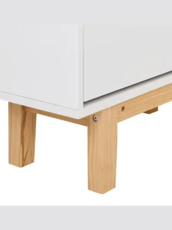 Beliani Garderoben<Schuhschrank SANDFLY in Weiß/Braun - (W) 60 x (H) 128 x (L) 24 cm