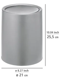 Wenko Mülleimer<Schwingdeckeleimer "Atri" in Grau - 6 l