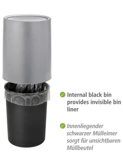Wenko Mülleimer<Schwingdeckeleimer "Atri" in Grau - 6 l