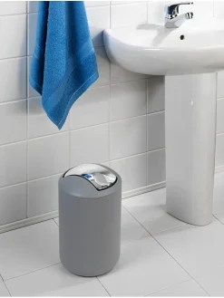Wenko Mülleimer<Schwingdeckeleimer "Brasil" in Grau - 6,5 l