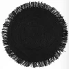 avance Lammfelle & Co<Seegras-Teppich in Schwarz - Ø 100 cm