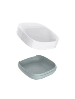 JosephJoseph Badaccessoires<Seifenschale "Slim" in Weiß/ Grau - (B)7,9 x (H)3,6 x (T)7,4 cm