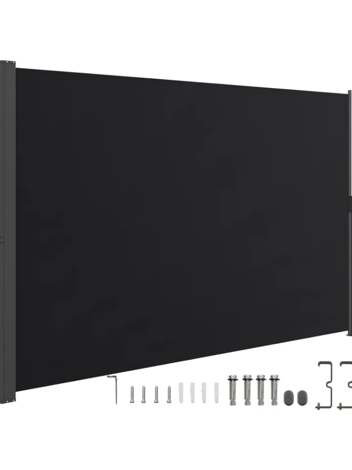 COSTWAY Gartenmöbel<Seitenmarkise 180 x 300 cm Garten in Schwarz