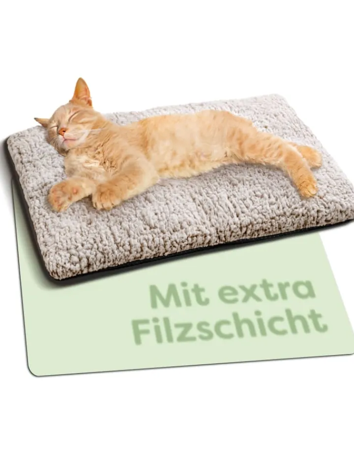 Knupis Hunde<Selbstheizende Haustierdecke Grau 60x45cm, rutschfest & waschbar