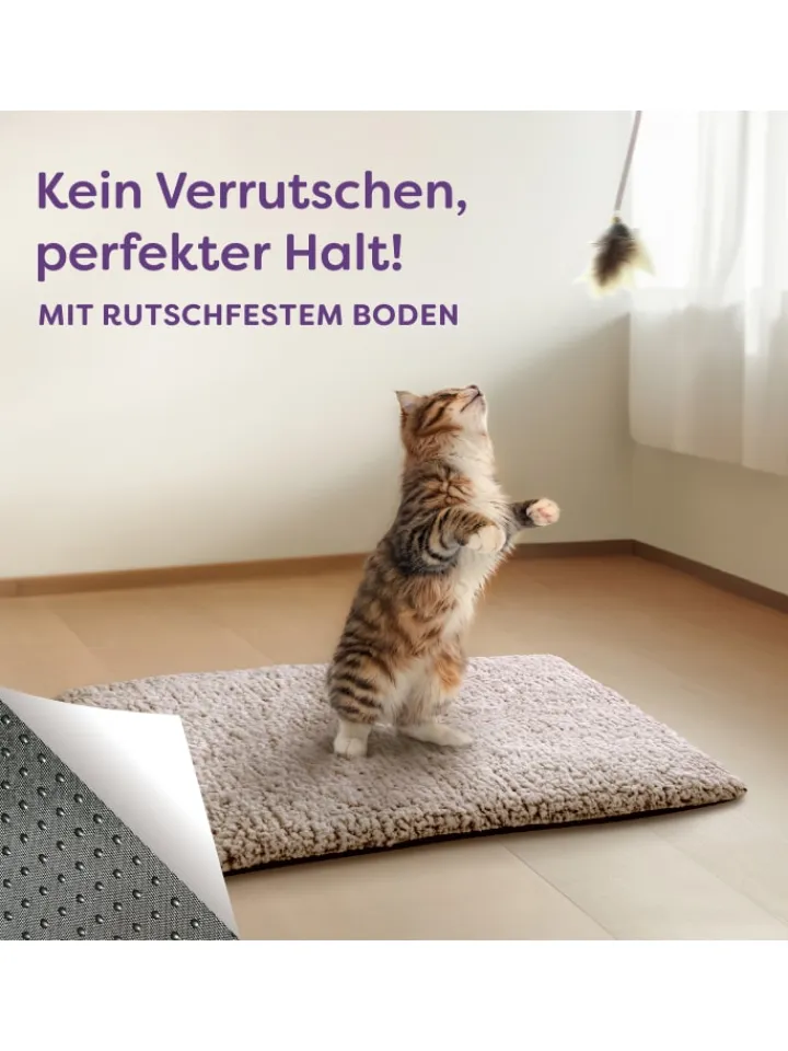 Knupis Hunde<Selbstheizende Haustierdecke Grau 60x45cm, rutschfest & waschbar