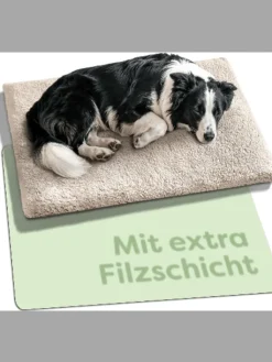 Knupis Hunde<Selbstheizende Hundedecke 90x60 cm – Wärmematte waschbar, rutschfest
