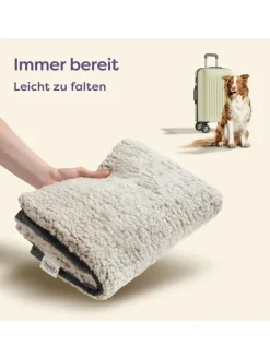 Knupis Hunde<Selbstheizende Hundedecke 90x60 cm – Wärmematte waschbar, rutschfest