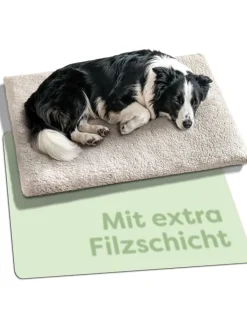 Knupis Hunde<Selbstheizende Hundedecke 90x60 cm – Wärmematte waschbar, rutschfest