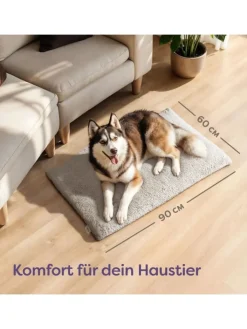 Knupis Hunde<Selbstheizende Hundedecke 90x60 cm – Wärmematte waschbar, rutschfest