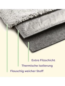 Knupis Hunde<Selbstheizende Hundedecke 90x60 cm – Wärmematte waschbar, rutschfest
