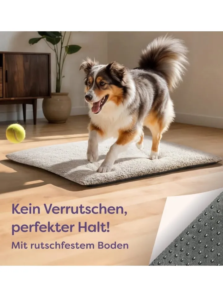 Knupis Hunde<Selbstheizende Hundedecke 90x60 cm – Wärmematte waschbar, rutschfest
