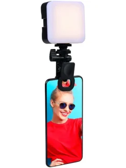 GRUNDIG Lichterketten & Deko-Leuchten<Selfie-Licht mit Clip in Schwarz - (B)7 x (H)15 x (T)3 cm