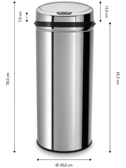 Echtwerk Mülleimer<Sensor-Abfalleimer in Silber - 42 l