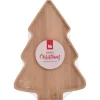 Excellent Houseware Künstliche Weihnachtsbäume<Servierplatte aus Holz in beige