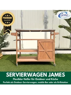 Coemo Gartenmöbel<Servierwagen James Kücheninsel/-wagen in Braun