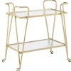 Beliani Tische<Servierwagen NOTI in Gold/Transparent - (W) 76 x (H) 83 x (L) 45 cm