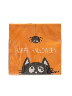 Boltze Tisch- & Küchentextilien<Servietten "Kitty" in Orange/ Schwarz - 20 Stück