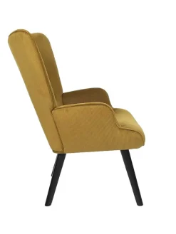 Rétro Chic Sitzmöbel<Sessel ''Giulia'' in Gelb - (B)68 x (H)96 x (T)75 cm
