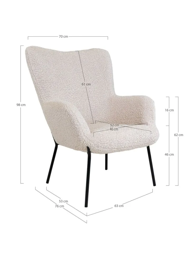 ebuy24 Lammfelle & Co<Sessel Glasgow Weiß 70 x 79 cm