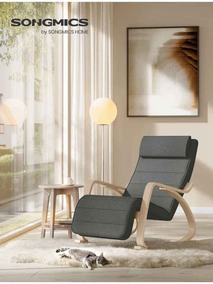 Songmics Sitzmöbel<Sessel in Grau/ Hellbraun - (B)55 x (H)84 cm