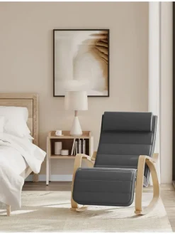 Songmics Sitzmöbel<Sessel in Grau/ Hellbraun - (B)55 x (H)84 cm