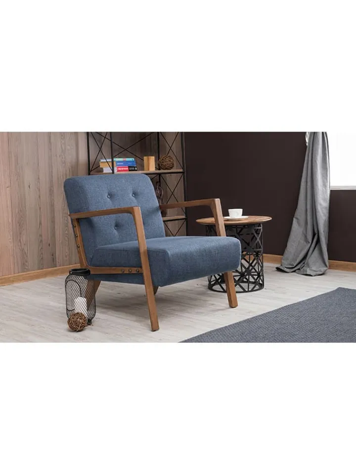 Scandinavia Concept Sitzmöbel<Sessel "Kemer" in Blau - (B)69 x (H)80 x (T)83 cm