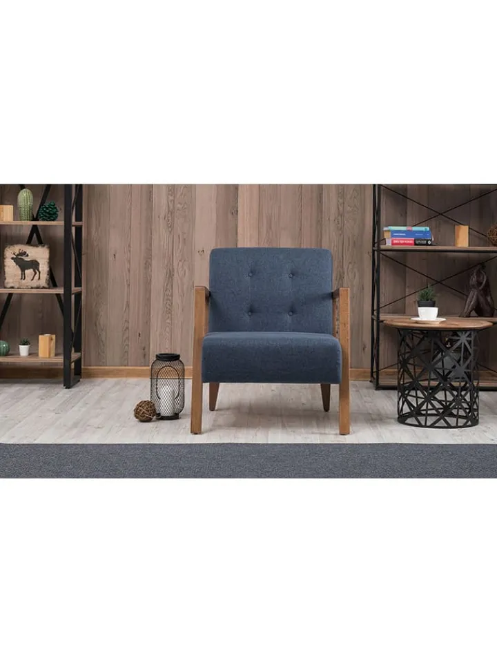 Scandinavia Concept Sitzmöbel<Sessel "Kemer" in Blau - (B)69 x (H)80 x (T)83 cm