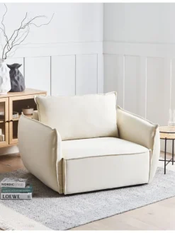 Beliani Sitzmöbel<Sessel KUNES in Beige - (W) 124 x (H) 78 x (L) 94 cm