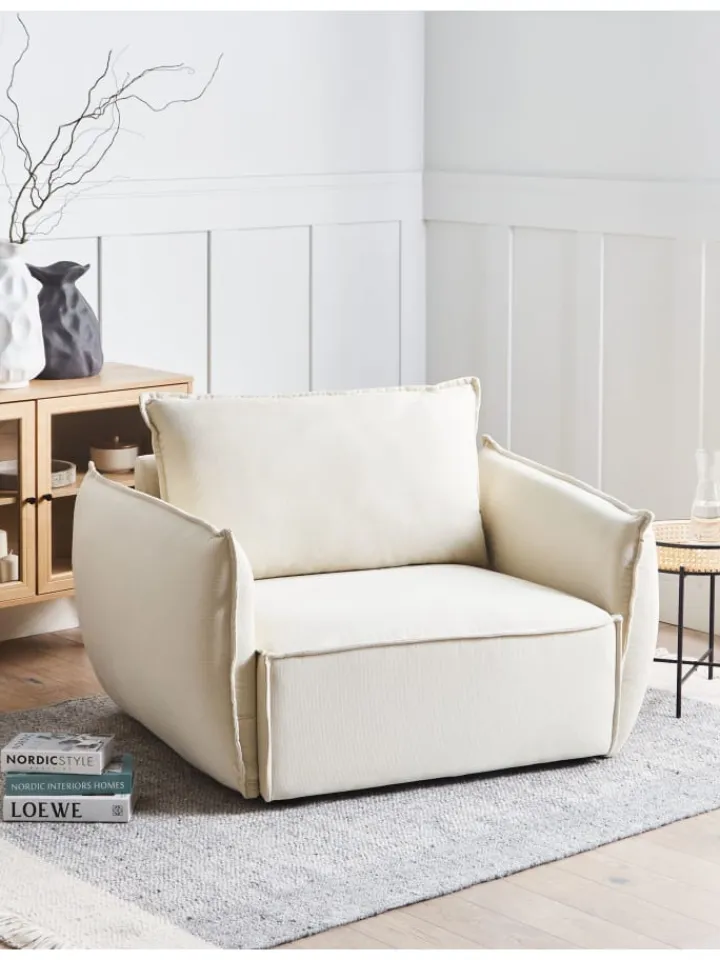 Beliani Sitzmöbel<Sessel KUNES in Beige - (W) 124 x (H) 78 x (L) 94 cm