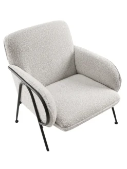 Beliani Sitzmöbel<Sessel TRYSNES in Beige/Schwarz - (W) 74 x (H) 84 x (L) 75 cm