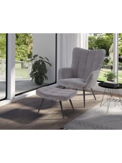 byLiving Sitzmöbel<Sessel UTA in Grau