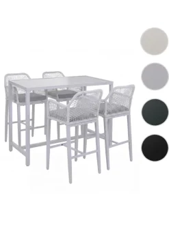 MCW Möbel-Sets<Set Bartisch + 4x Barhocker P91, Hellgrau