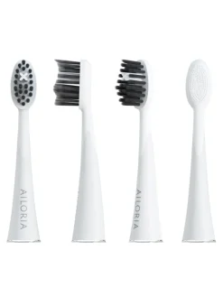 Ailoria Zahn & Mundpflege<SHINE BRIGHT Charcoal Ersatzbürstenköpfe 6er Set in weiß