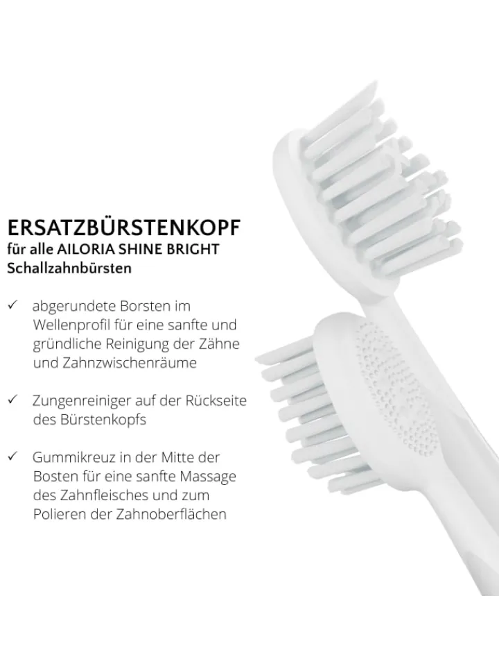 Ailoria Zahn & Mundpflege<SHINE BRIGHT Extra Clean Ersatzbürstenköpfe 6er Set in weiß