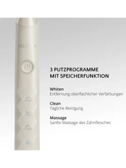 Ailoria Zahn & Mundpflege<SHINE BRIGHT SET USB-Schallzahnbürste in weiß