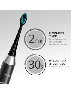Ailoria Zahn & Mundpflege<SHINE BRIGHT USB-Schallzahnbürste in schwarz
