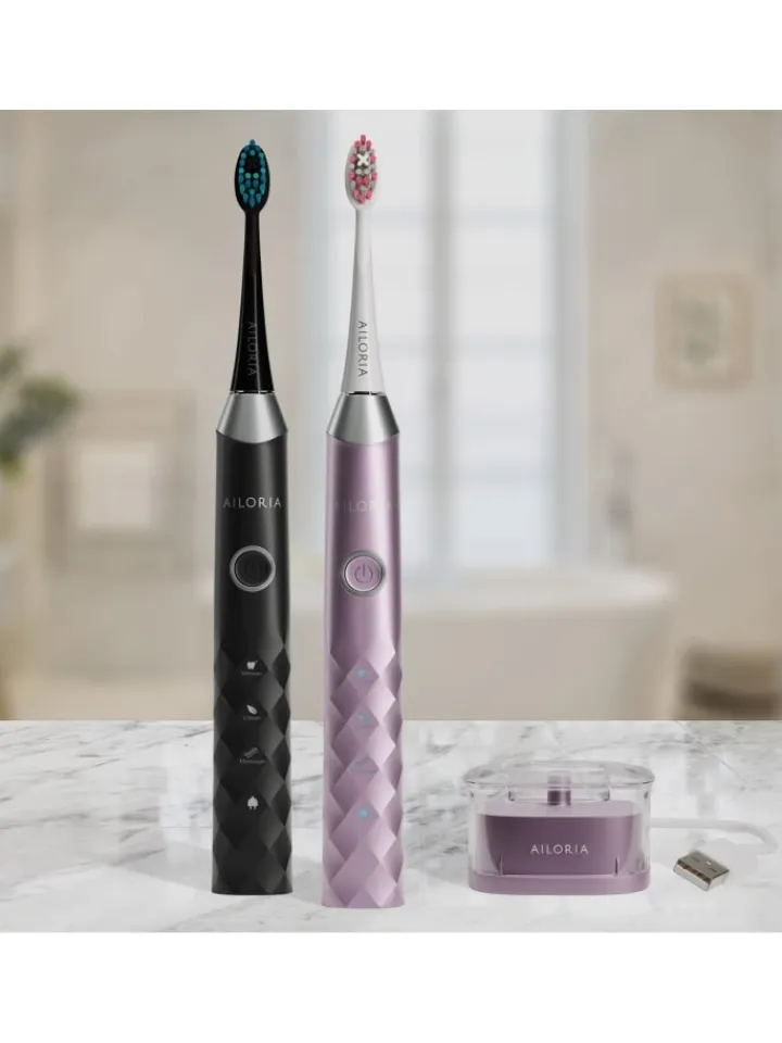 Ailoria Zahn & Mundpflege<SHINE BRIGHT USB-Schallzahnbürste in schwarz