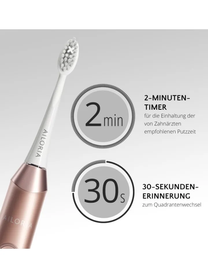 Ailoria Zahn & Mundpflege<SHINE BRIGHT USB-Schallzahnbürste in roségold